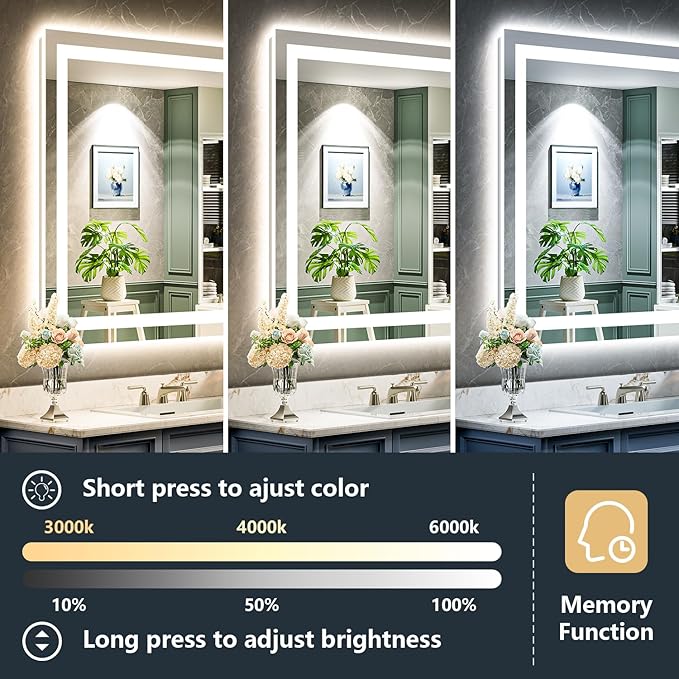 YEELAIT 20x30 Inch LED Bathroom Mirror - Image 4