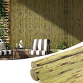 OUZUGIE 2 Pack 96x48 Inch Natural Bamboo Wall Panel – Green Burned Pole Wrap by OUZUGIE