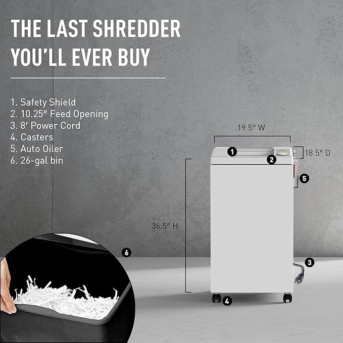 ideal. 2604 Cross-Cut Centralized Office Shredder - Image 5