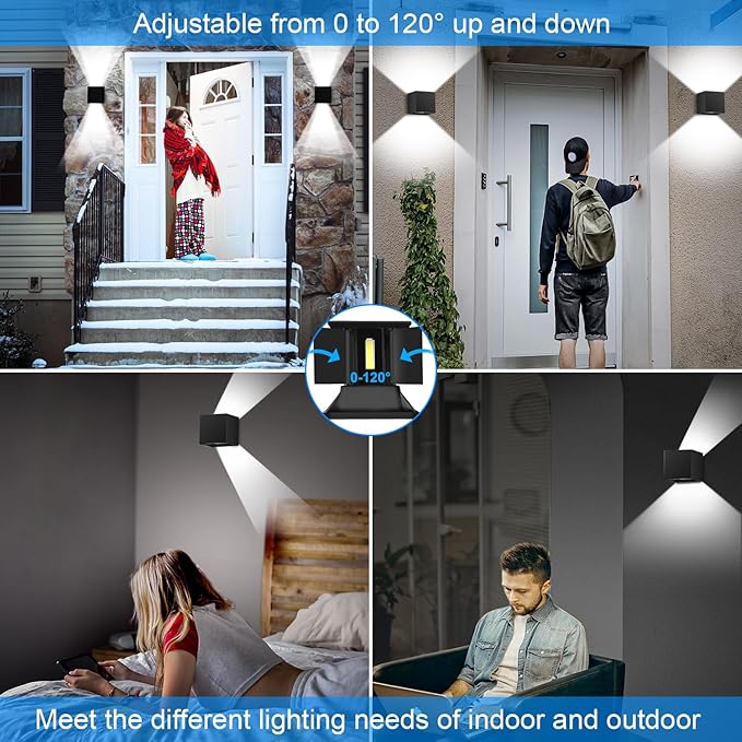 ledmo LED Up and Down Outdoor Wall Lights 20W Anti-Rust Adjustable Modern Wall - Image 2