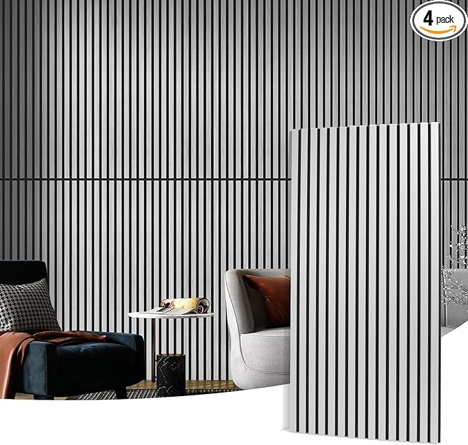 Art3d 4 Wood Slat Acoustic Panels by Art3d