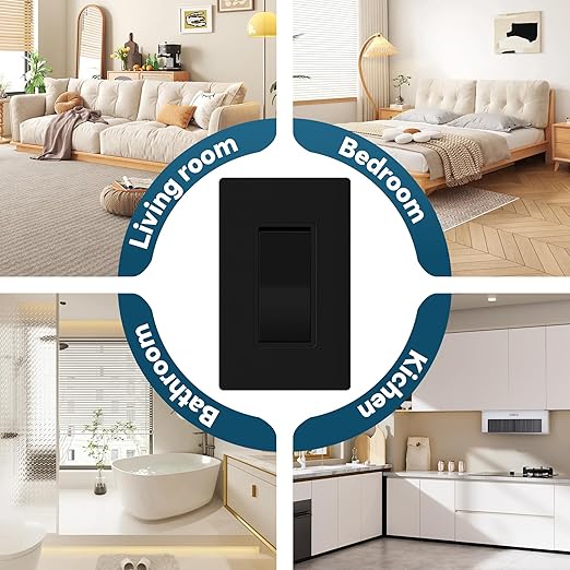 ThunderWay Matte Black 3 Way Decorative Light Switch - Image 8