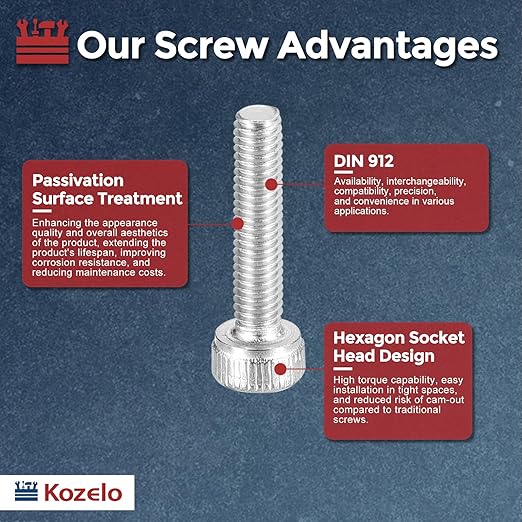 Kozelo 50pcs Socket Head Cap Screws - Image 3