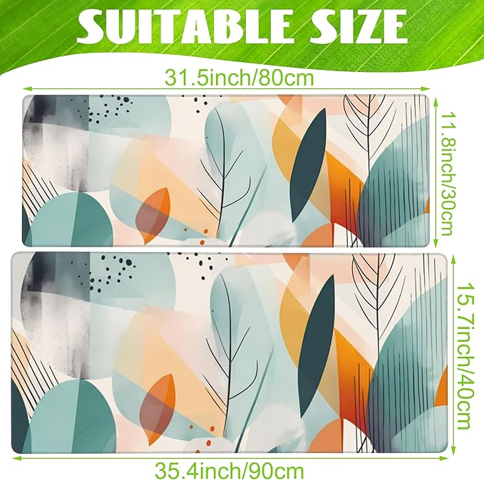 Eflxamz Desk Pad, Abstract Colorful Leaves Desk Mat, Large Gaming Mouse Pad - Image 2