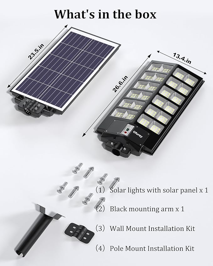 Ofuray Of-9600W Solar Street Lights Outdoor, 660000Lm Solar Security Flood - Image 5