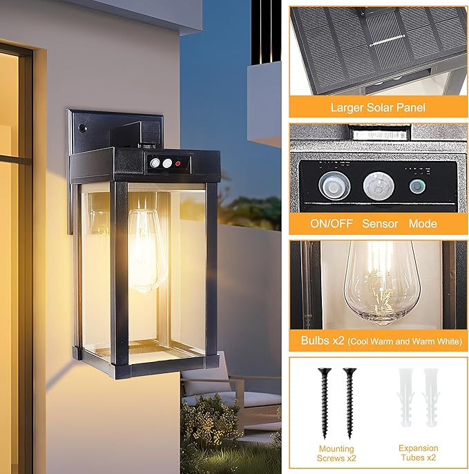 CYHKEE Solar Wall Lights Outdoor Waterproof - Image 3