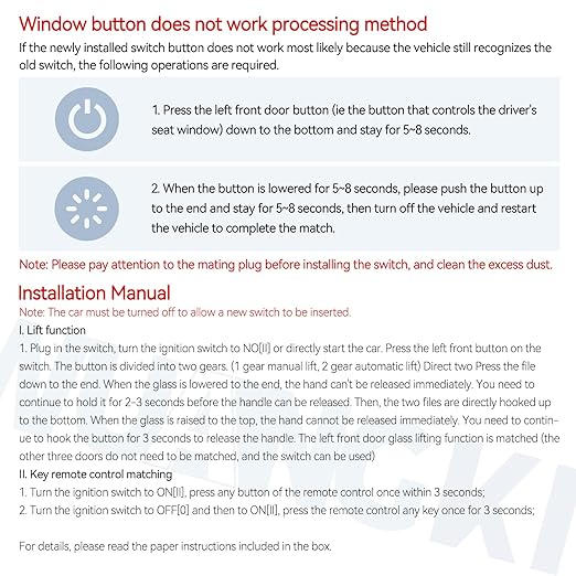 Wuangki Master Power Window Control Switch | Front Driver Side | 13+8 Pins | - Image 6