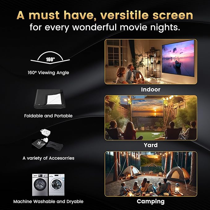 100 inch Projector Screen 2025 Upgraded - Image 4