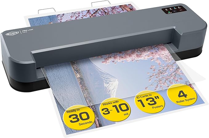 SINCHI 13-Inch Thermal Laminator & Foil Applicator, 3–10 Mil, 4-Roller by SINCHI