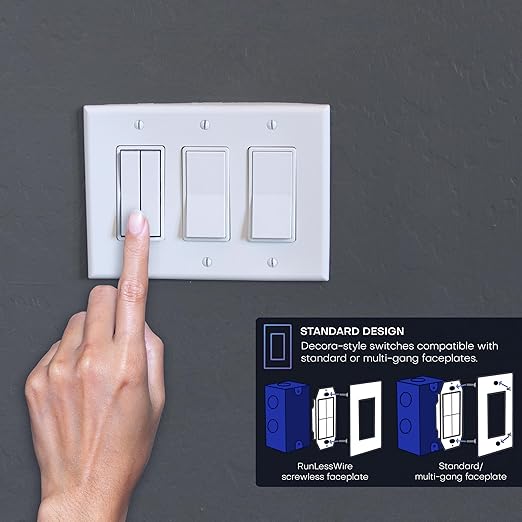 RunLessWire Fan & Light Battery-Free DIY Wireless Light Switch Kit 150ftRF - Image 6