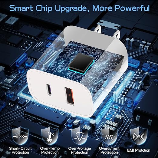 Dual Port A/C Charger for iPhone 17 16 15, Type C Charger Fast Charging Block - Image 4