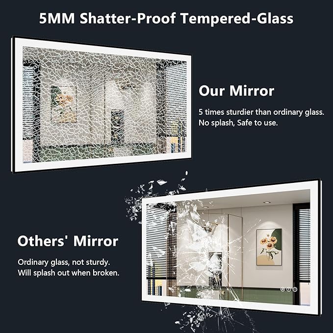 YEELAIT 24x30 Inch LED Bathroom Mirror - Image 7