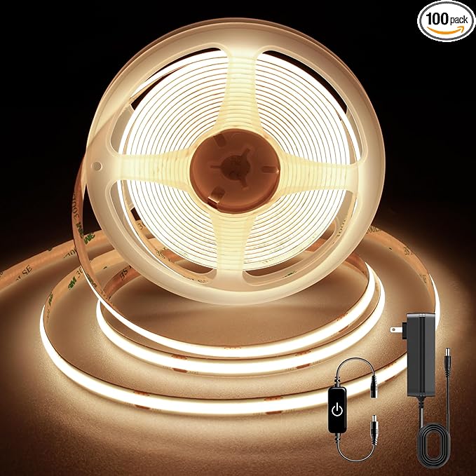 Pandery COB LED Strip, LED Strip Lights 5M/16.4ft, Touch Dimmable LED Strips by PanderyCOBLightUPYourLife