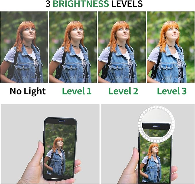 XINBAOHONG Selfie Ring Light Rechargeable Portable Clip-on Selfie Fill Light - Image 4