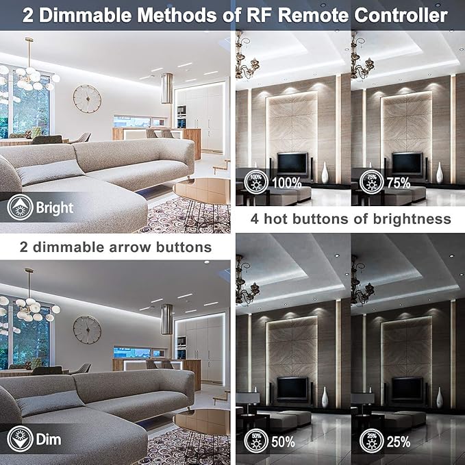 MY BEAUTY LIGHT LED Strip Lights Warm White, 32.8ft Dimmable LED Light Strip - Image 4