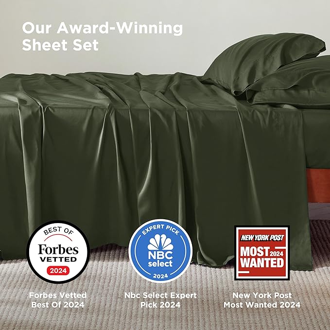 Bedsure California King Sheet Sets, Cooling Sheets, Rayon Derived from Bamboo - Image 2