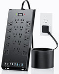 Surge Protector Power Strip 4800J, LeZone 10Ft Long Extension Cord Flat Plug by Unknown