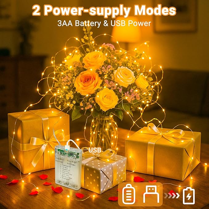 6-Pack 33FT 100 LED Fairy Lights Battery Operated - Image 5