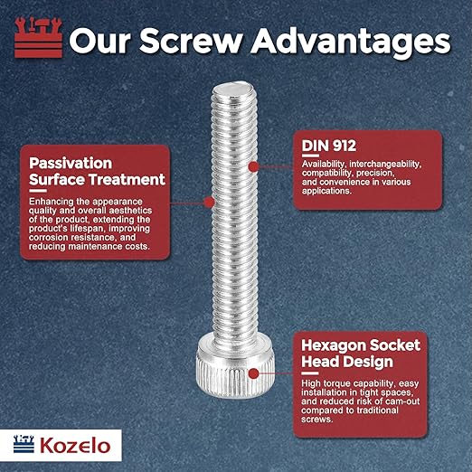 Kozelo 50pcs Socket Head Cap Screws - Image 3