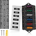RED WOLF 6 Way Fuse Block Blade Fuse Box by REDWOLF