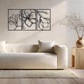 Wita Home Poppy Flower Metal Wall Art, 3-Panel Botanical Line Design, Modern by WitaHome