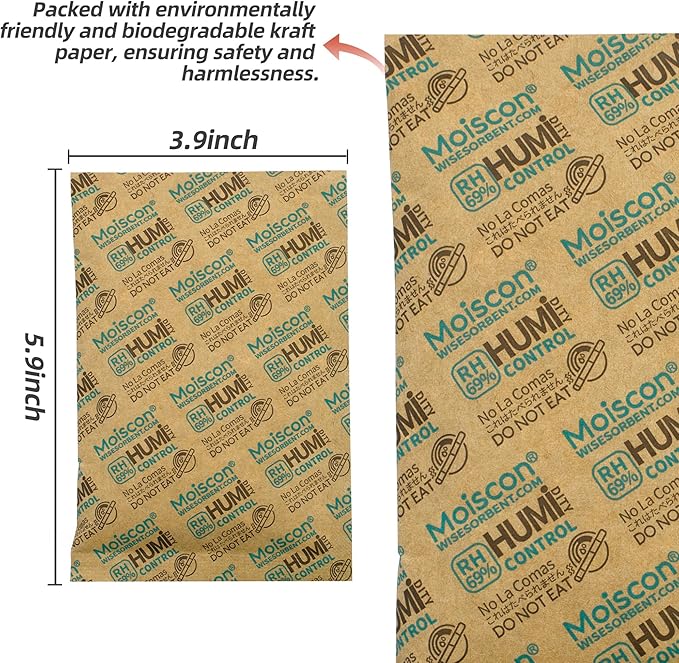 Wisesorb 60 Gram 5 Pack 69% Two-Way Humidity Control Packs, Size 60 - Image 4