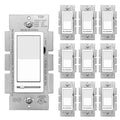 BESTTEN 10 Pack Dimmer Light Switch, Single Pole or 3-Way, Slide Dimmer Switches by BESTTEN