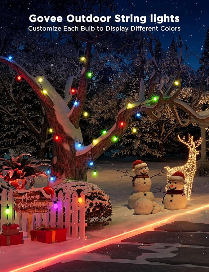 Govee Smart Outdoor String Lights H7016, 96ft RGBIC Outdoor Lights - Image 3