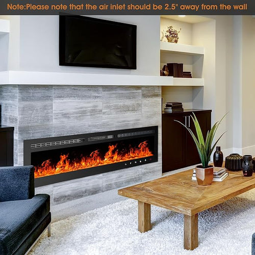 90 inch Ultra-Thin Electric Fireplace Recessed and Wall Mounted - Image 2