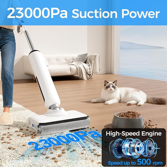 HABIUBIU Wet Dry Vacuum Cleaner, 180° Lay-Flat Cordless Vacuum Mop Combo - Image 3
