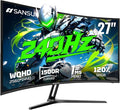 SANSUI 27 Inch Curved Gaming Monitor 240Hz, 2K WQHD 1500R Curved Computer by SANSUI