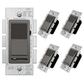 BESTTEN 5 Pack Matte Brown Dimmer Light Switch, Single Pole or 3-Way, Compatible by BESTTEN