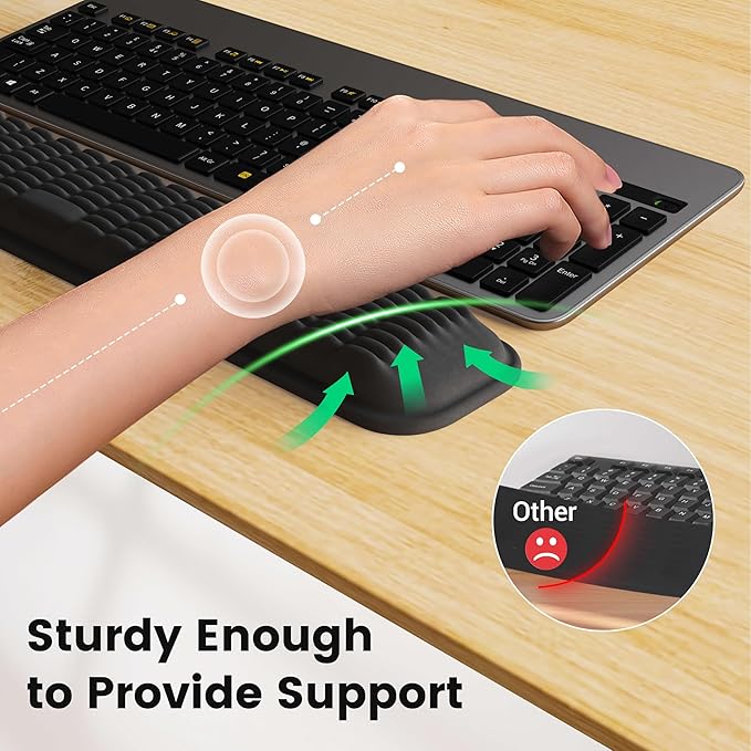 MEKASS Keyboard Wrist Rest, Soft Memory Foam Support - Image 3