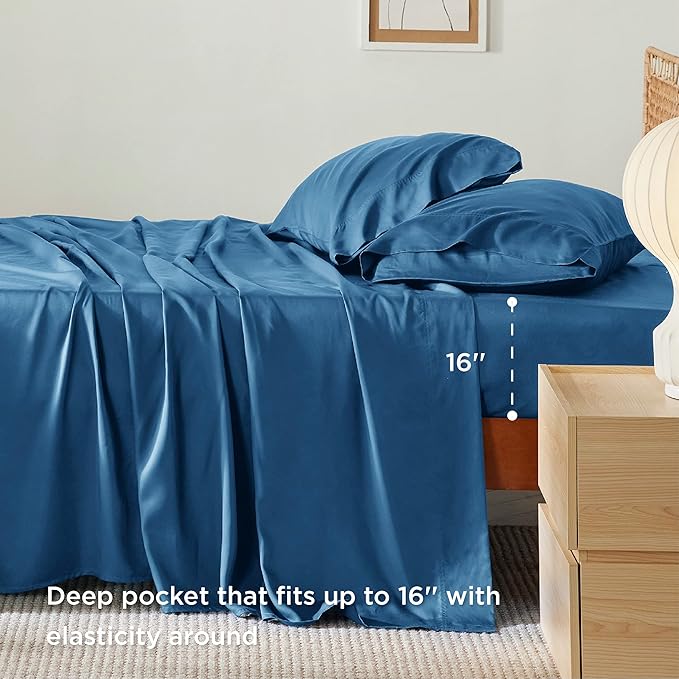 Bedsure Cooling Sheets Twin XL, Rayon Derived from Bamboo, Breathable & Soft - Image 3