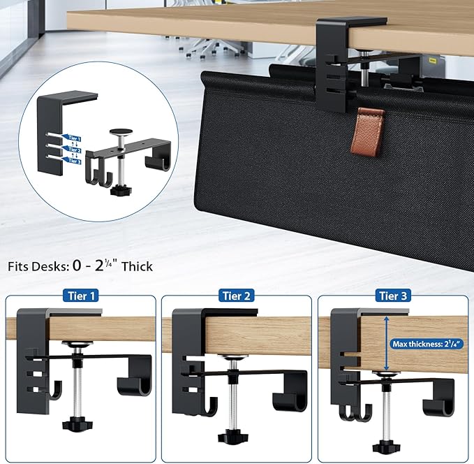 Zilink No Drill Under Desk Cable Management Tray 40" Cord Organizer - Image 8