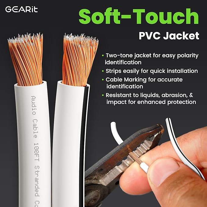 16AWG Speaker Wire, GearIT Pro Series 16 Gauge Speaker Wire Cable Great Use - Image 2