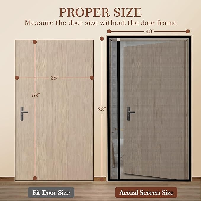 Yotache Left Right Side Opening Magnetic Screen Door Fits Door Size 38 x 82 - Image 2