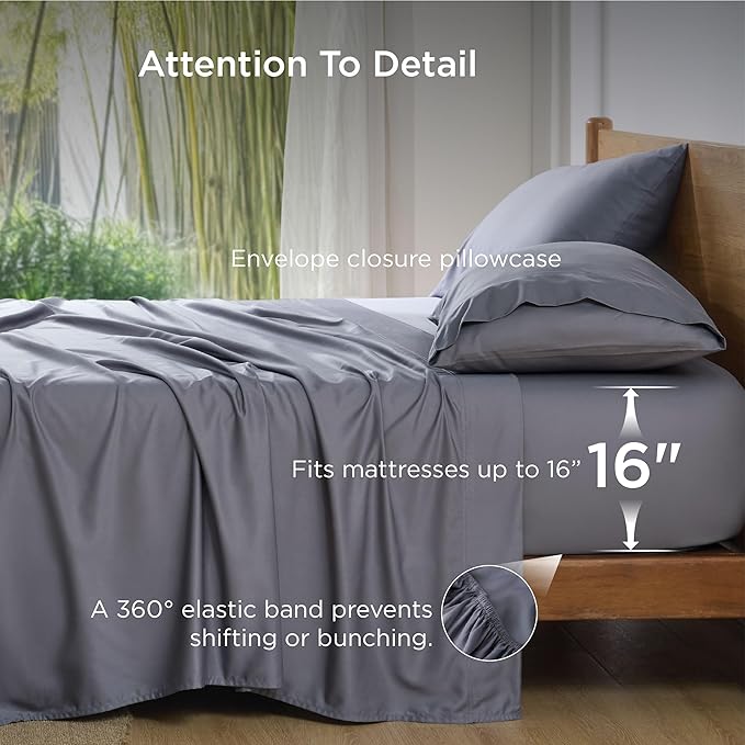 Bedsure Cooling Sheets for Full Size Bed, Viscose Derived from Bamboo, Deep - Image 7