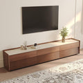 POVISON Fully-Assembled Mid Century Matte Sintered Stone TV Stand, 94.49" Wood by POVISON