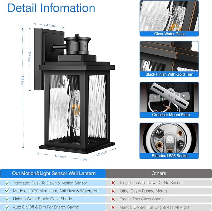 VIANIS Porch Lights Outdoor - Image 6