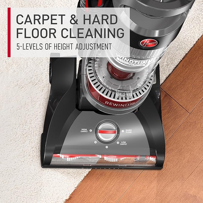 Hoover WindTunnel Cord Rewind Pro Bagless Vacuum Cleaner, Corded Upright Vacuum - Image 4
