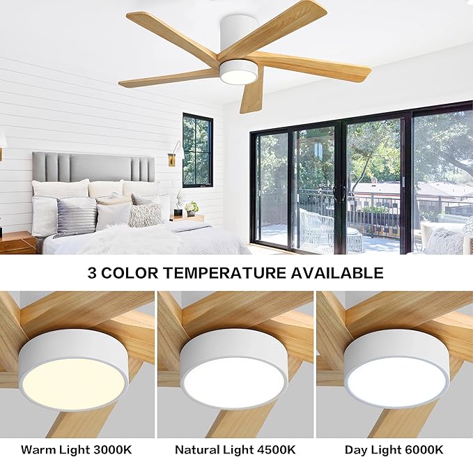 WINGBO 48 Inch Flush Mount DC Ceiling Fan - Image 5