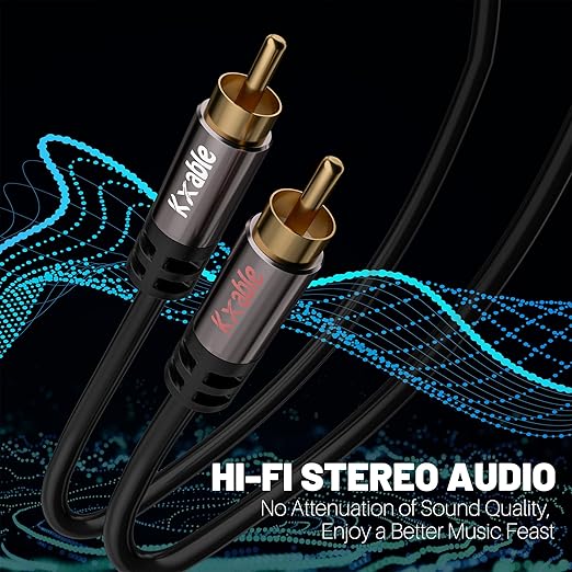 RCA Cable 100FT, 2RCA Male to 2RCA Male Stereo Audio Cable, 【Oxygen-Free Copper - Image 3