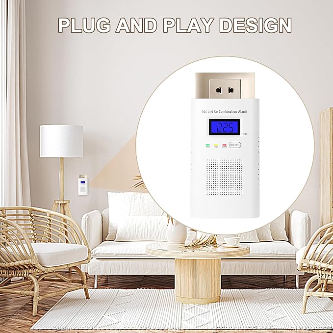 Combination Natural Gas Detector & Carbon Monoxide Detector, Plug in Carbon - Image 5