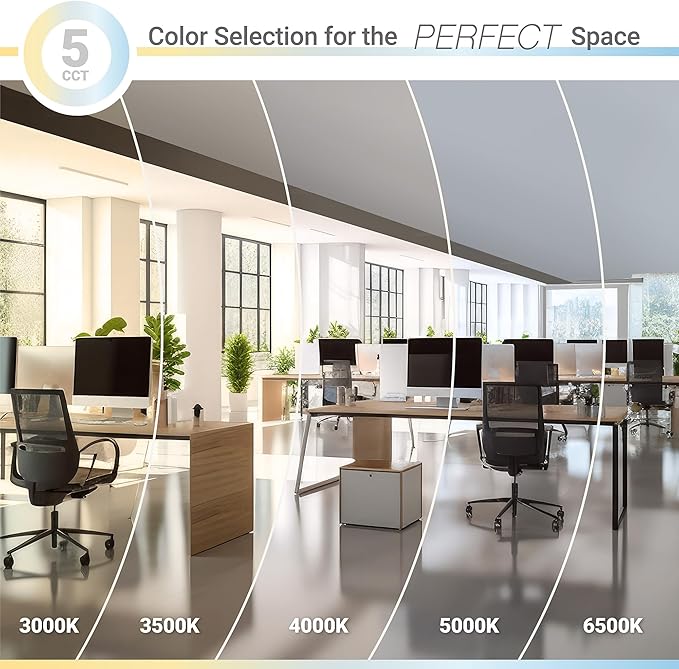 NUWATT 40 Pack 2x2 LED Flat Panel Lighting, Drop Ceiling Light Wattage - Image 5