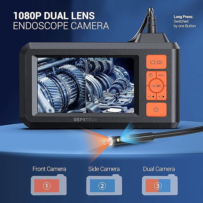 DEPSTECH Dual Lens Industrial Endoscope, 1080P Digital Borescope Inspection - Image 2