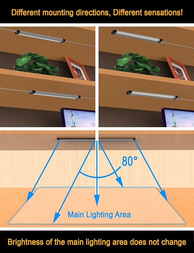 EBD LED Shelf Lights for Bookshelf Closet Bookcase 4-Way 48” Splitter Parallel - Image 7