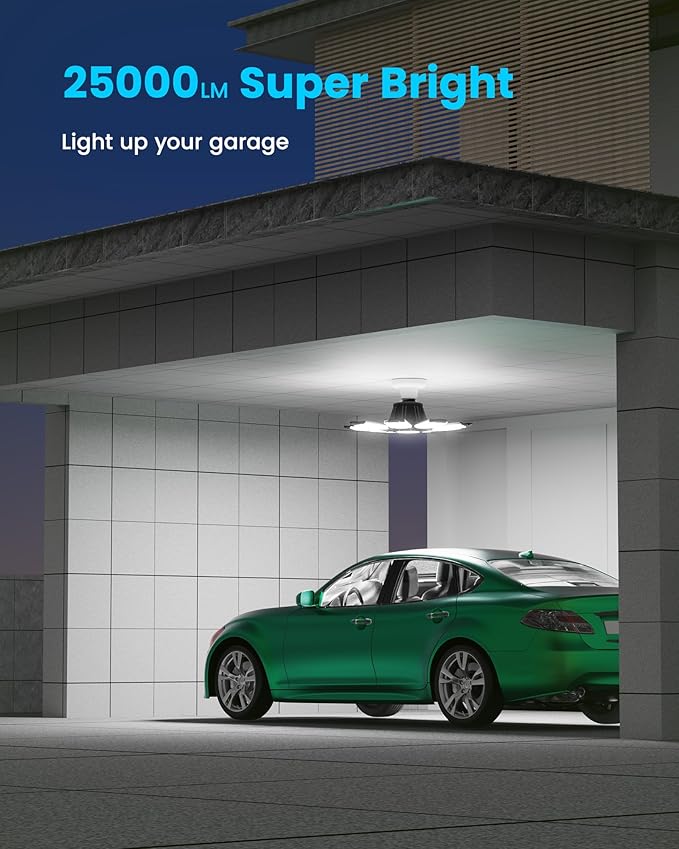 ryoza Motion Sensor Garage Lights 2 Pack, 25000LM Motion Activated Shop Light - Image 4