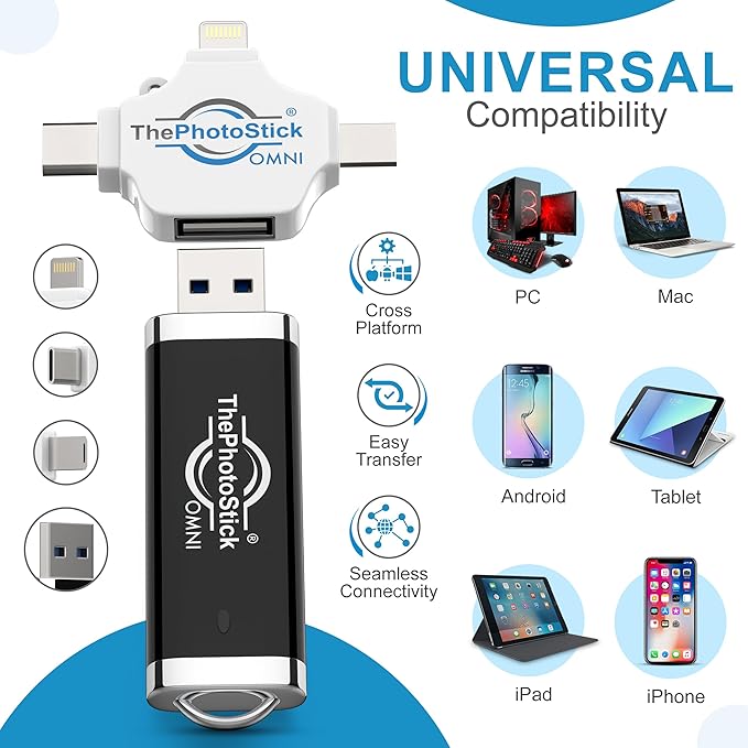 ThePhotoStick® Omni 128GB USB Flash Drive & Memory Stick – Photo & Video Backup - Image 5