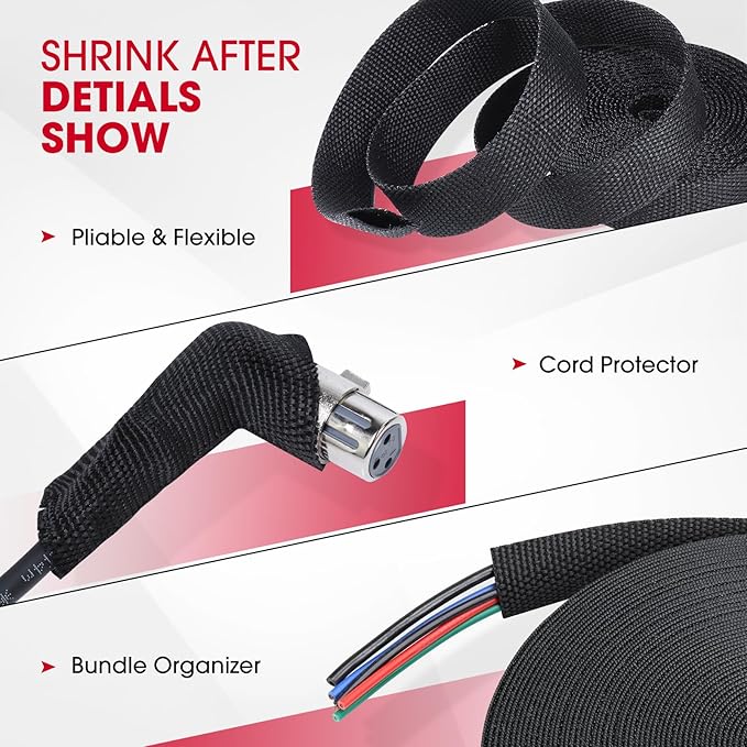 Sonoreboom 2 in 1 Heat Shrink Braided Sleeving Fabric Tubing-Ideal fit - Image 6